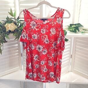 TUTTA BELLA NWOT ORANGE SLIT SLEEVE FLORAL MATERNITY BLOUSE SIZE XL